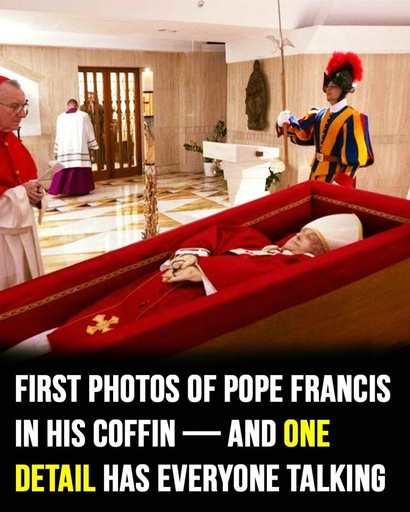 🕊️ The Image of Pope Francis in His Coffin – More Than Meets the Eye